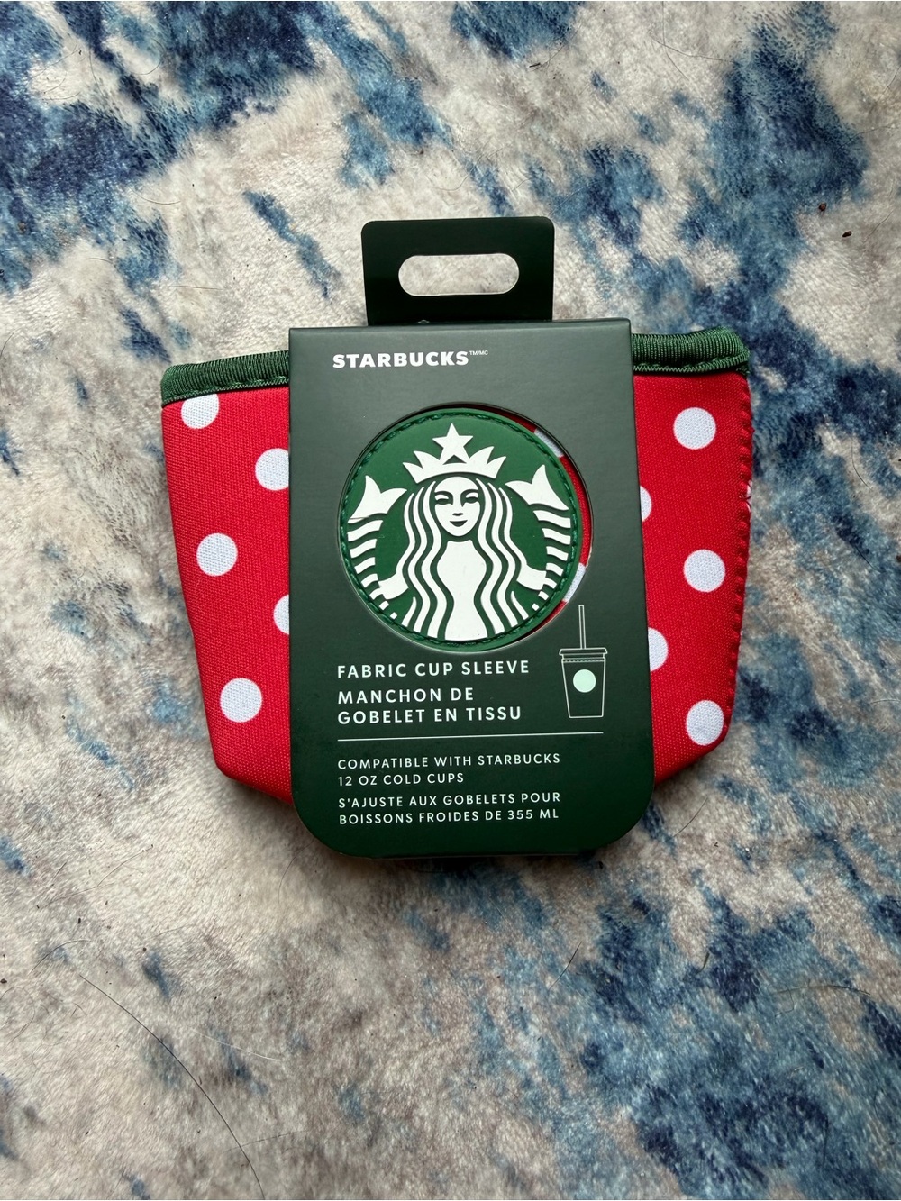 Starbucks and Disney Red Polka Dot Fabric Cup Sleeve